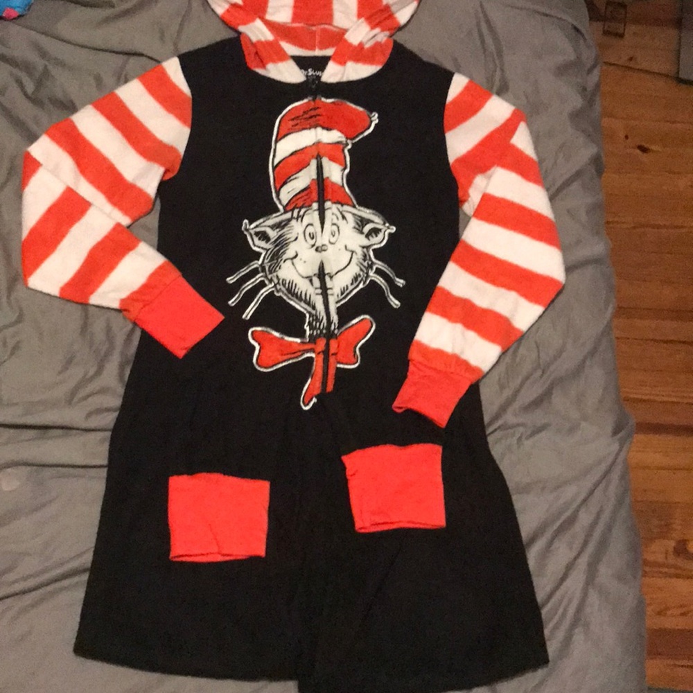 Dr. Seuss zip up adult onesie